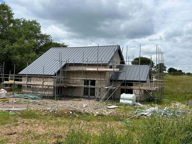 Snaplock seam metal roofing installation